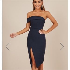 Navy blue midi dress